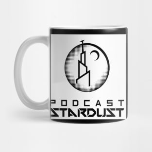 Podcast Stardust Black and White Pixel Logo Mug